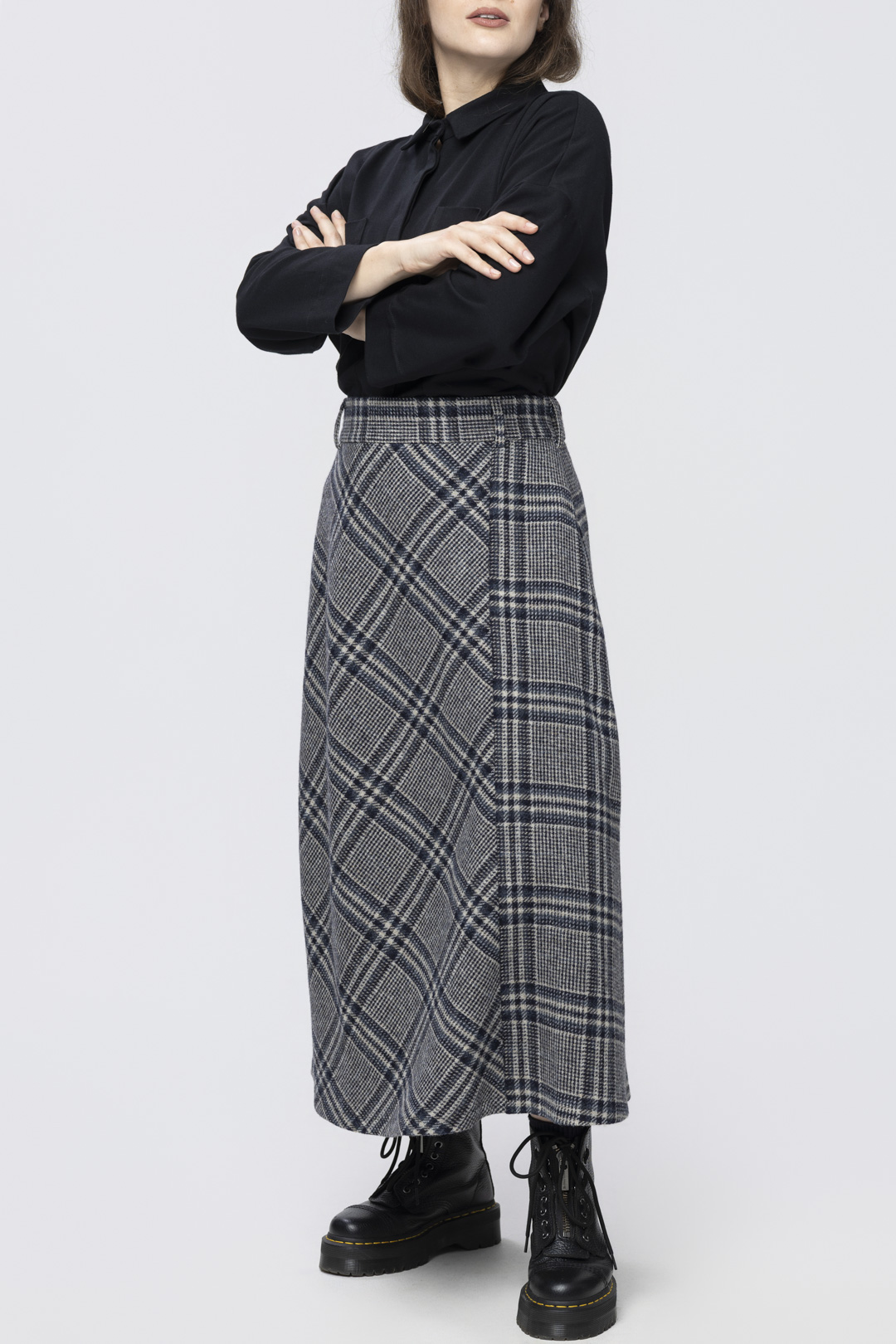 Krata Artystyczna - wełniana spódnica w kratę - obrazek 1