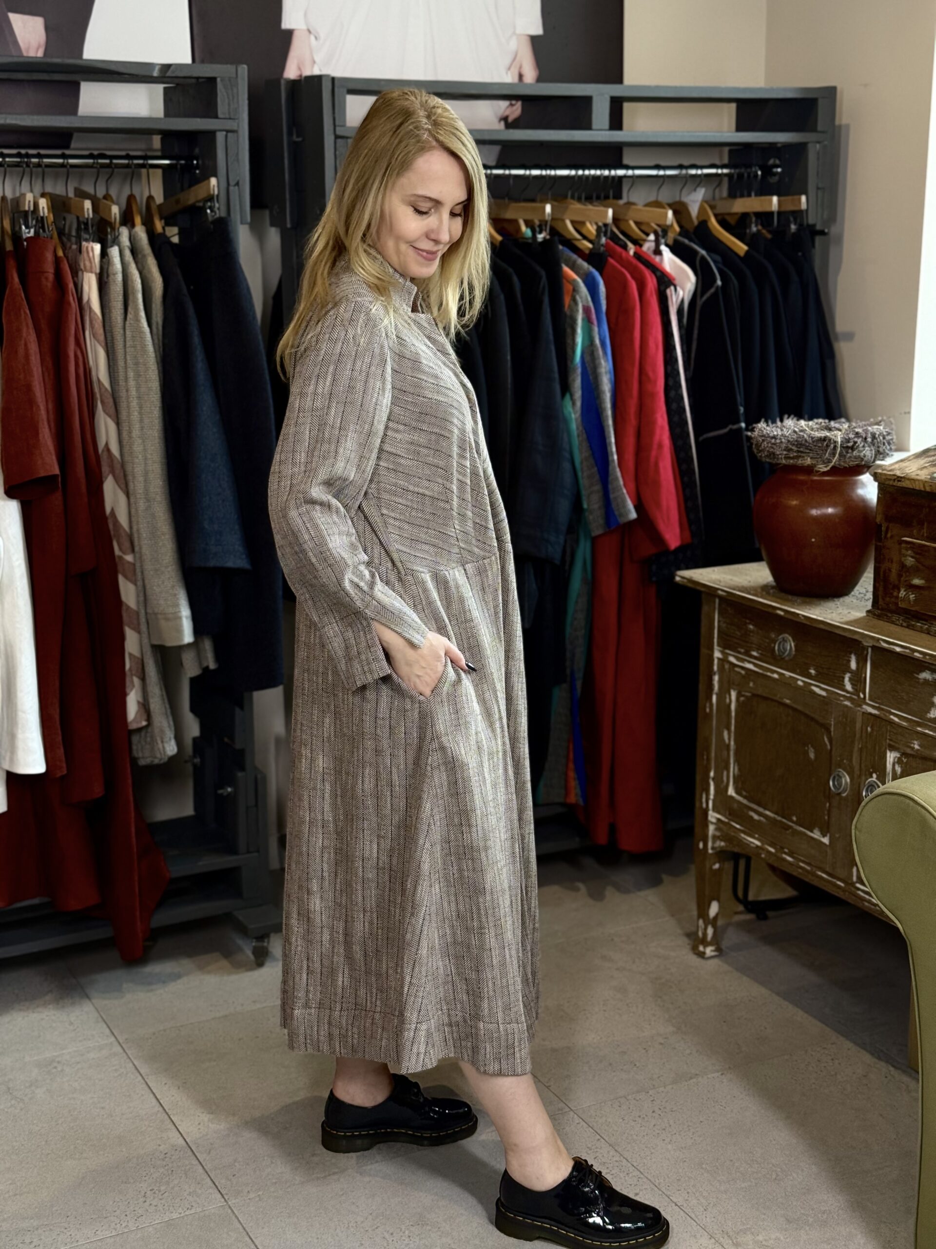 Szlachetna Jodełka - bawełniana sukienka - obrazek 4