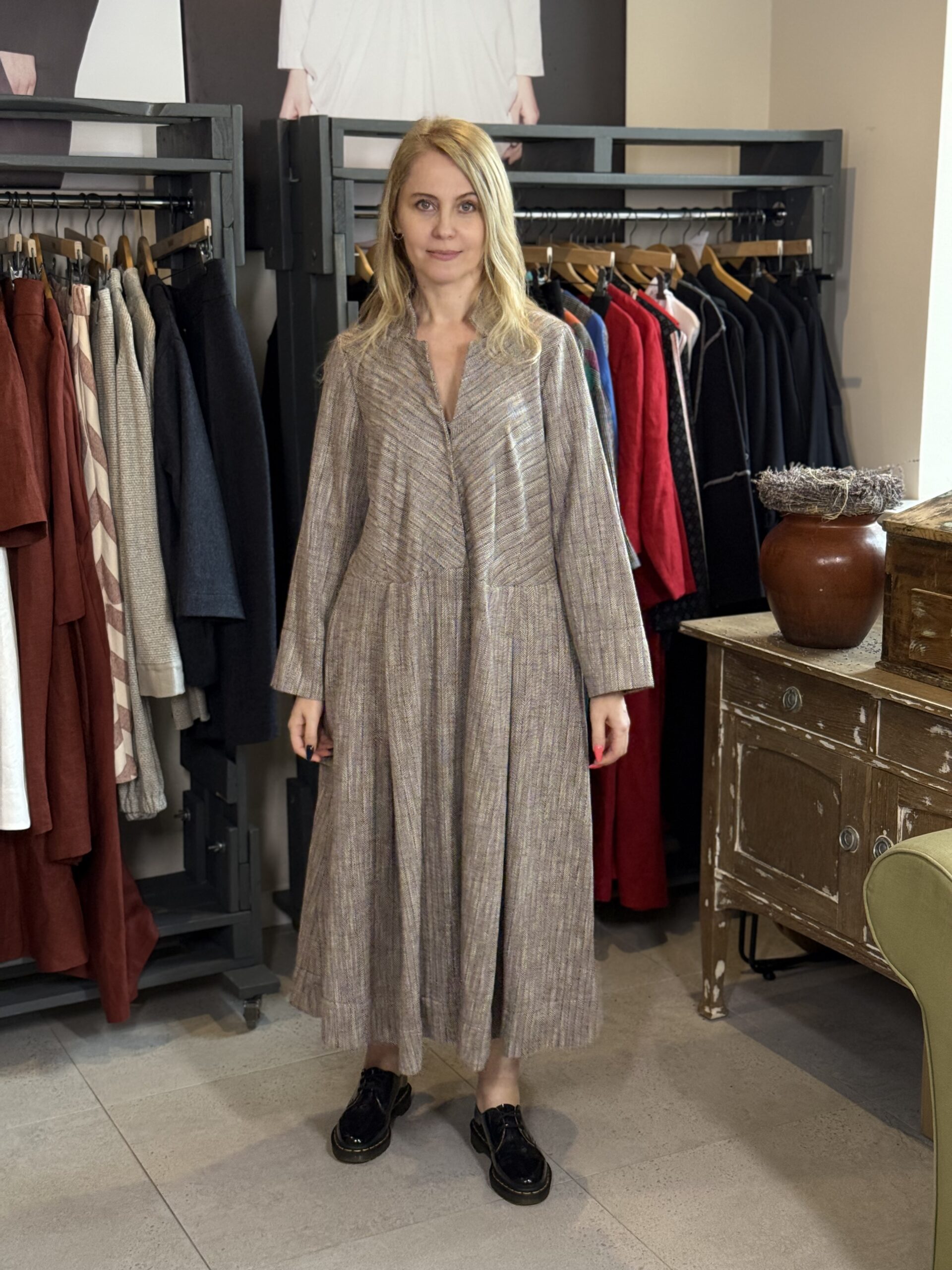 Szlachetna Jodełka - bawełniana sukienka - obrazek 2