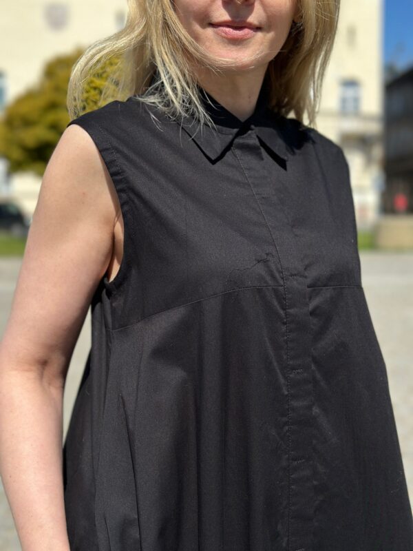 Koszulina – bawełniana sukienka koszulowa bez rękawów o kroju maxi - obrazek 2