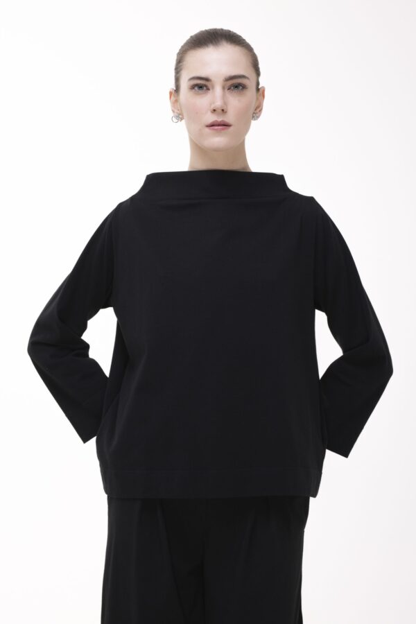 VERSA - dwustronna bluzka z długim rękawem bawełniana - obrazek 2