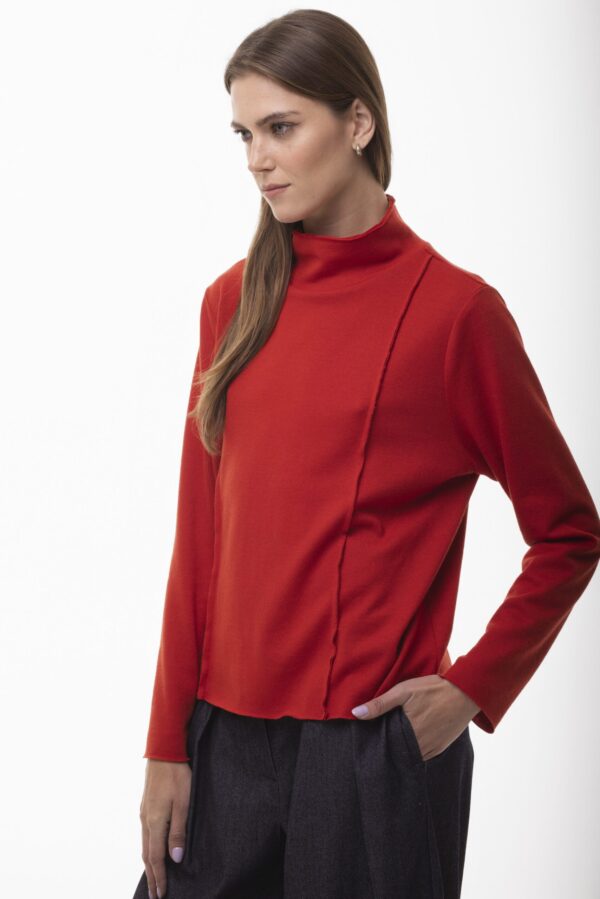 Element - wełniany czerwony sweter golf - obrazek 1