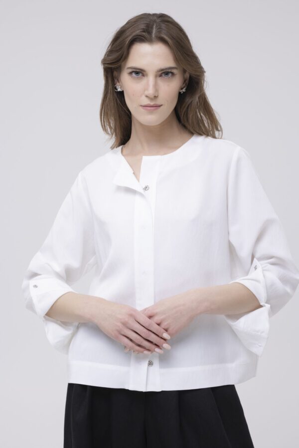 ŁUNA - biała bawełniana koszula - obrazek 3