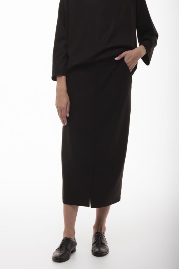 Mgła Świtu - ołówkowa spódnica z rozporkiem - obrazek 2