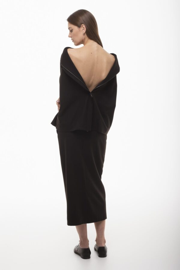 Mgła Świtu - ołówkowa spódnica z rozporkiem - obrazek 3