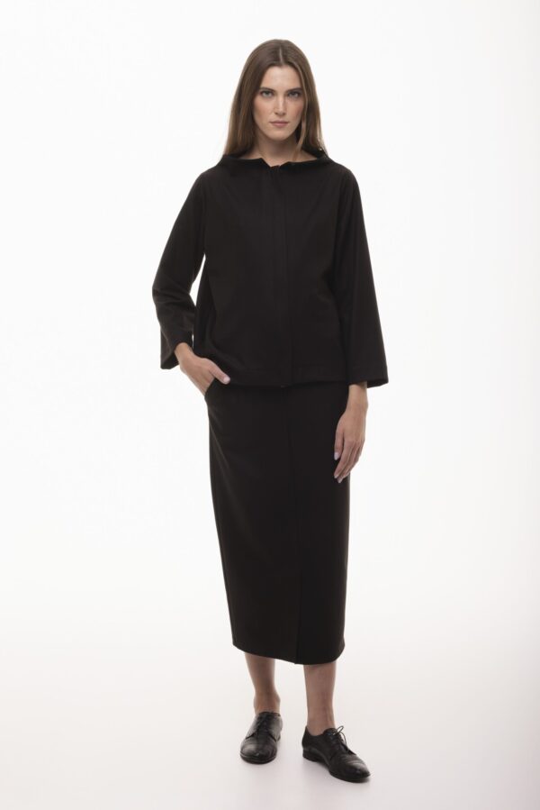 Mgła Świtu - ołówkowa spódnica z rozporkiem - obrazek 4