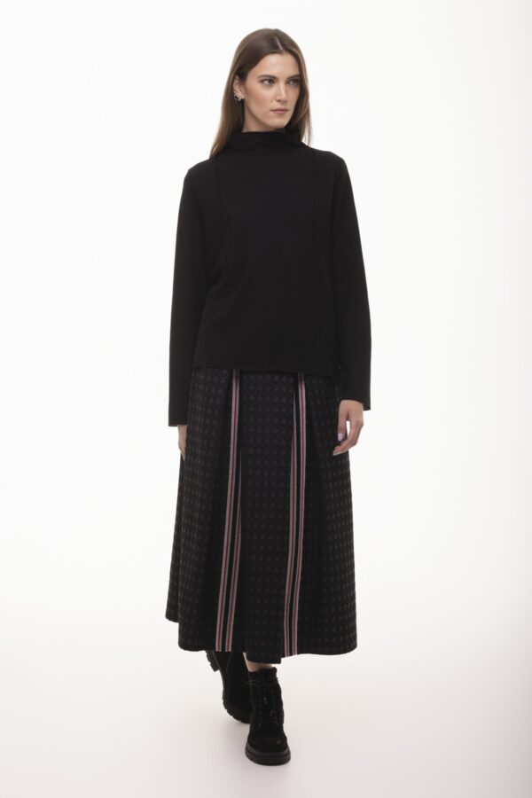 Tajemnica -  rozkloszowana, żakardowa spódnica midi - obrazek 4