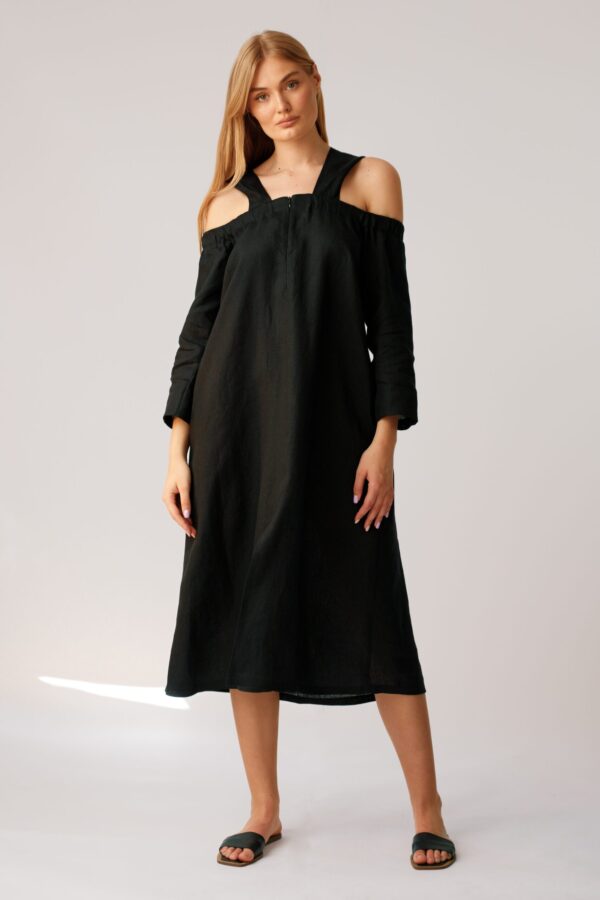 Moda Autorska Slow Fashion BezAle - bezale sukienka hiszpanka len 1 scaled