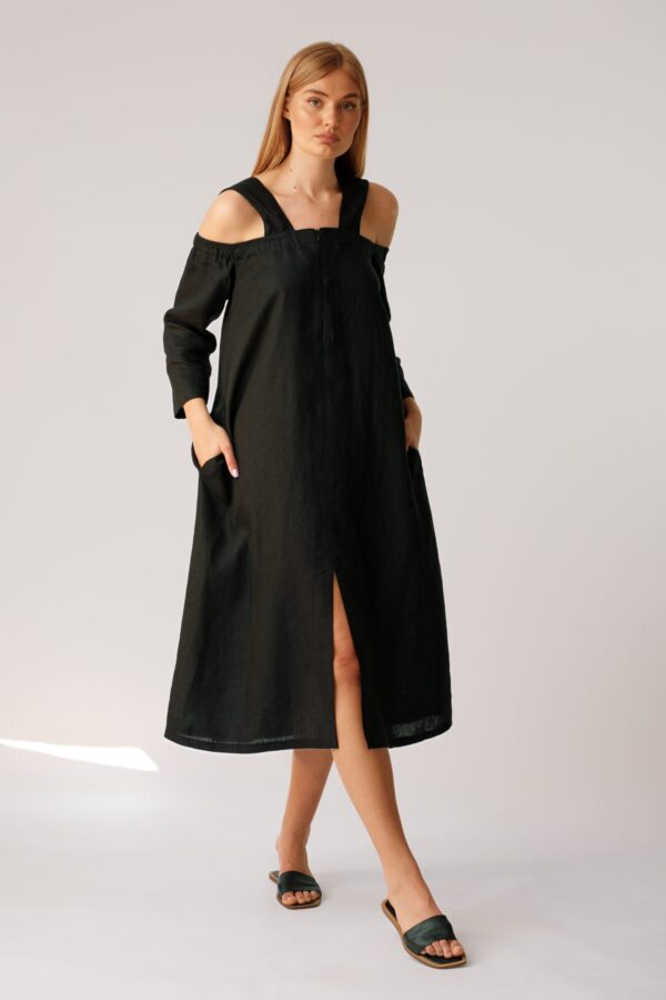 Moda Autorska Slow Fashion BezAle - bezale sukienka hiszpanka len scaled