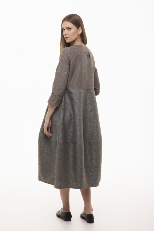 Leśna Bajka II - żakardowa sukienka midi w leśny motyw - obrazek 3