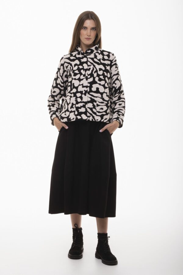 Więź - bawełniany żakiet w biało-czarne wzory - obrazek 3