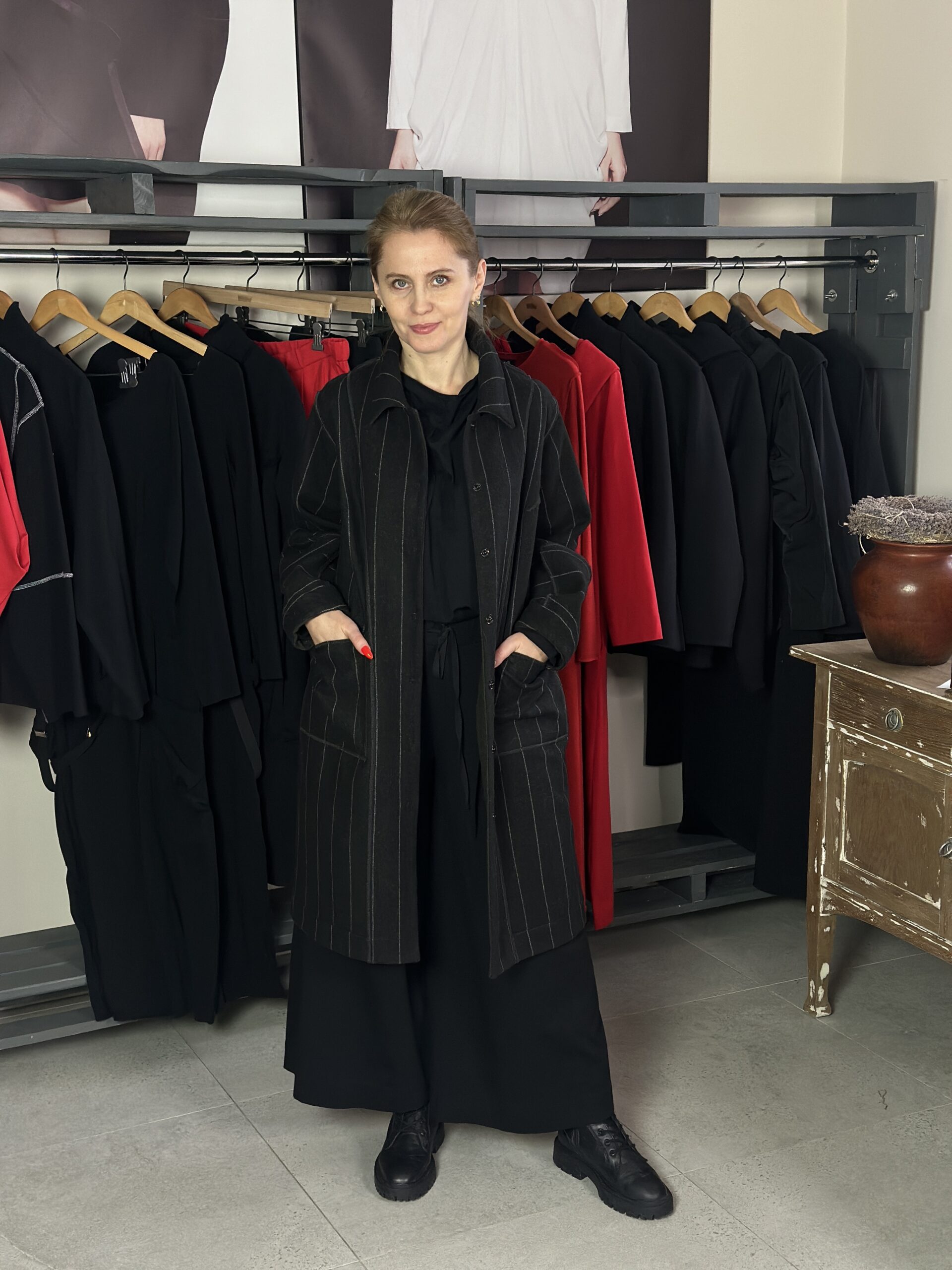 płaszcz MEDAL - dwustronny płaszcz wełniany z kieszeniami - obrazek 6