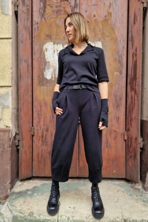 Moda Autorska Slow Fashion BezAle - spodnie dandyski basic 1